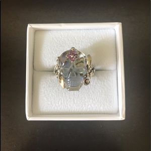 Barbara Bixby Abalone Doublet Skull Ring sterling